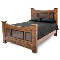 Autumn Woods Triple Copper Panel Bed: Some lifestyle images are created with AI for visualization purposes. Crafted from natural solid wood, each piece is unique and will vary.
