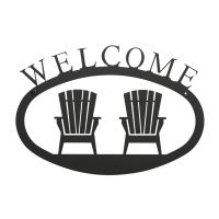 Wrought Iron Adirondacks Welcome Sign