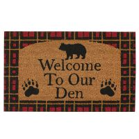 Welcome To Our Den Rustic Bear Door Mat