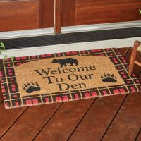 Welcome To Our Den Rustic Bear Door Mat