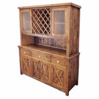 Western Winds Weathered Wood Buffet & Wine Rack Hutch
