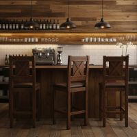 Barnwood Bar Stool: Some lifestyle images are created with AI for visualization purposes. Crafted from natural solid wood, each piece is unique and will vary.
