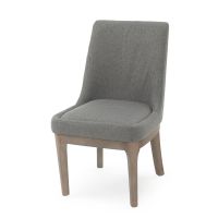 Wingback Birch Upholstered Dining Chair - Flannel Grey Fabric