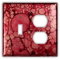 Wine Red 1 Toggle 1 Outlet Copper Switch Plate