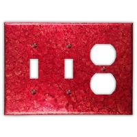 Wine Red 2 Toggle 1 Outlet Copper Switch Plate