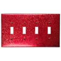 Wine Red 4 Toggle Copper Switch Plate