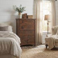 Rustic Chest Of Drawers: Some lifestyle images are created with AI for visualization purposes. Crafted from natural solid wood, each piece is unique and will vary.