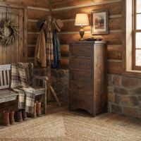 Rustic Lingerie Chest: Some lifestyle images are created with AI for visualization purposes. Crafted from natural solid wood, each piece is unique and will vary.