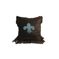 Fleur De Lis Tooled Square Pillow