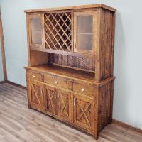 Western Winds Weathered Wood Buffet & Wine Rack Hutch