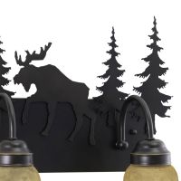 Yellowstone 2-Light Moose Burnished Bronze Vanity Light