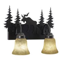 Yellowstone 2-Light Moose Burnished Bronze Vanity Light