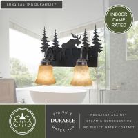 Yellowstone 2-Light Moose Burnished Bronze Vanity Light
