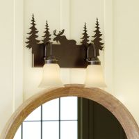 Yellowstone 2-Light Moose Burnished Bronze Vanity Light