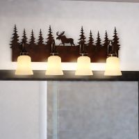 Yellowstone 4-Light Moose Burnished Bronze Vanity Light