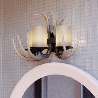 Yoho 3-Light Antler Black Walnut Vanity Light