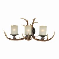 Yoho 3-Light Antler Black Walnut Vanity Light