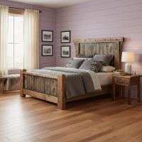 Timber Frame Bed: Some lifestyle images are created with AI for visualization purposes. Crafted from natural solid wood, each piece is unique and will vary.