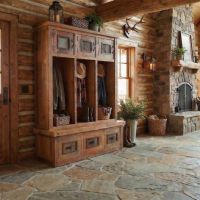 Entryway Locker Unit: Some lifestyle images are created with AI for visualization purposes. Crafted from natural solid wood, each piece is unique and will vary.