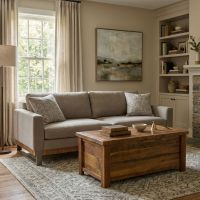 Chest: Some lifestyle images are created with AI for visualization purposes. Crafted from natural solid wood, each piece is unique and will vary.