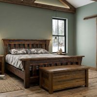 Barn Wood Blanket Chest: Some lifestyle images are created with AI for visualization purposes. Crafted from natural solid wood, each piece is unique and will vary.