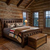 Rustic Blanket Chest: Some lifestyle images are created with AI for visualization purposes. Crafted from natural solid wood, each piece is unique and will vary.