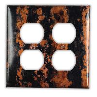 Zebra 2 Outlet Copper Switch Plate