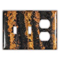 Zebra 2 Toggle 1 Outlet Copper Switch Plate