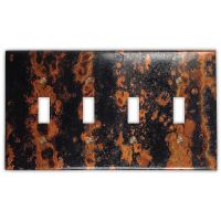 Zebra 4 Toggle Copper Switch Plate