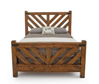River Rustic Waves of Grain Barnwood Timber Bed - Antique Barnwood Finish