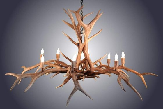 8 Light Inverted Elk Antler Spider Chandelier