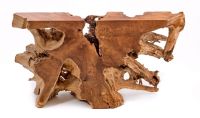 Naturally Rustic Teak Root Console Table--Natural finish
