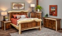 Live Edge Golden Walnut Panel Bedroom Set