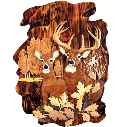 Deer in Woods Wood Art