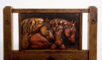 Reclaimed Barn Wood Metal Horse Art Bed