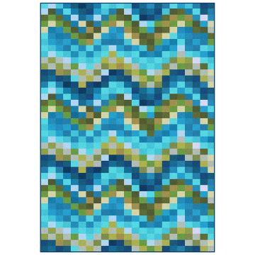 Spa Tiles Rug - Aqua