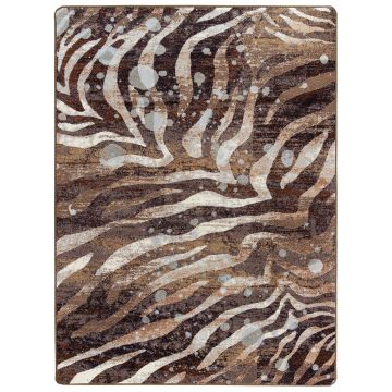 Modern Zebra Rug - Silver Splash