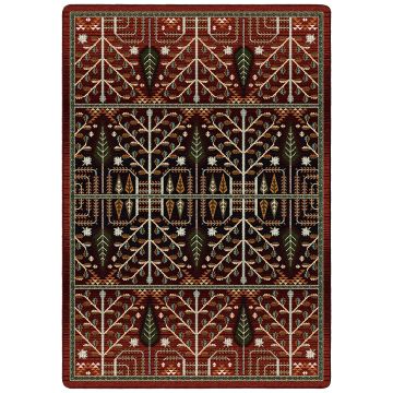 Flourish Forest Rug - Garnet