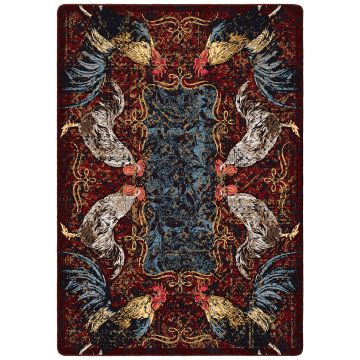 Pecking Order Rug - Bordeaux
