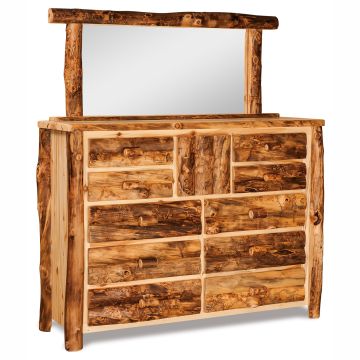 Rustic Red Cedar 10 Drawer Log Dresser