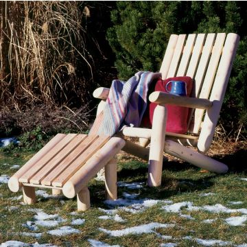 Cedar Log Outdoor Ottoman