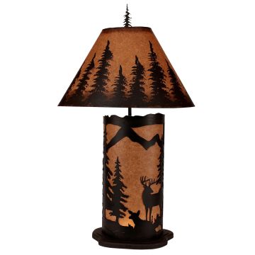 BestGiftEver Rustic Bear Lantern Table Lamp – Vintage Metal Nightlight With Electric Cord – Cabin, Lodge, Woodland Décor