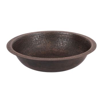18" Round Oil Rubbed Bronze Terra Firma Copper Bathroom Sink