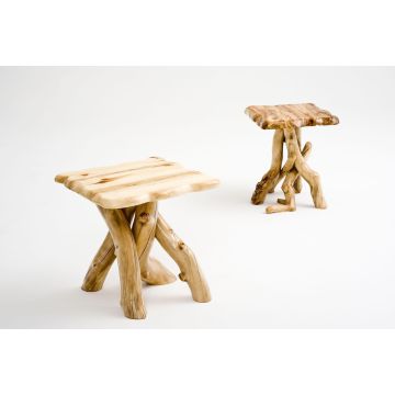 Aspen Log End Table in Free Form Style