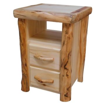 Beartooth Aspen Timberline 2 Drawer Log Nightstand