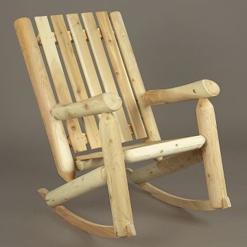 Rustic Cedar High Back Log Rocking Chair