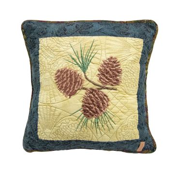 Cabin Raising Pine Cone Decorative Pillow