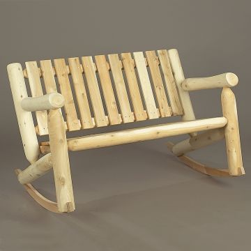 Rustic Cedar Low Back Double Rocker