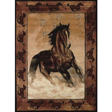 Stallion Border Area Rug