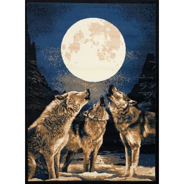 Howling Wolves Area Rug